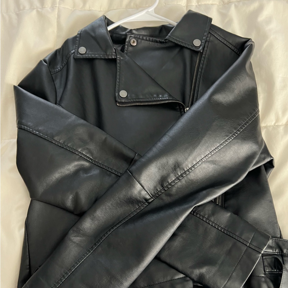 Faux Leather Motorcycle/Biker Jacket Size XL
